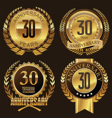 Fototapeta premium Anniversary laurel wreath design, 30 years