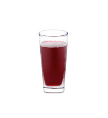 A Glass of roselle juice on white background