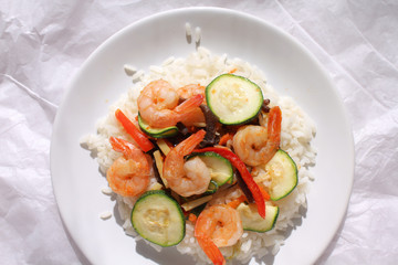 Shrimps and rice