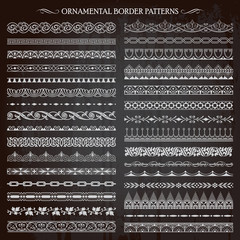 Ornamental border frame patterns page decoration vector