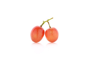 ripe red grape on white background
