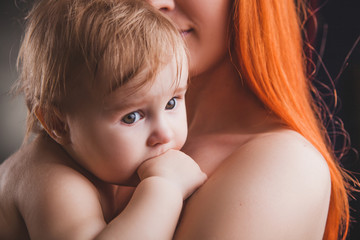 Mother and little daughter