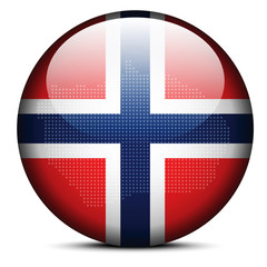 Obraz premium Map with Dot Pattern on flag button of Bouvet Island