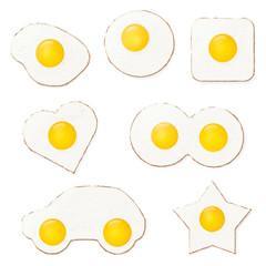 Fried Eggs Variety Vector Illustration