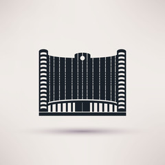 bank building on flat style vector concept.