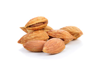 Almonds on a white background