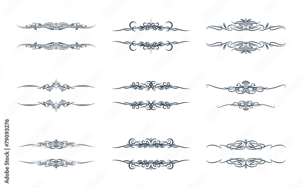 Poster set of 9 vector texts frames.