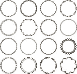 Set of 16 simple round frames.