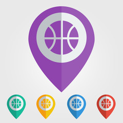 Vector flat pin with ball icon