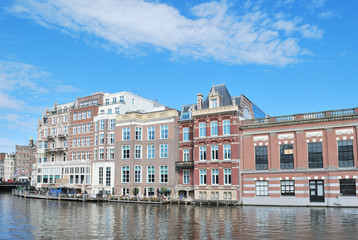 Beautiful quay in  Amsterdam