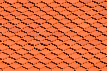 Red Clay Tile Roof as background