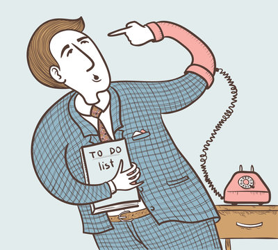 Businessman and telephone