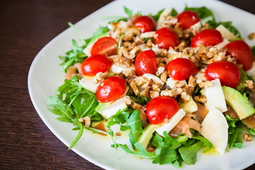 salad with salmon and vegetables