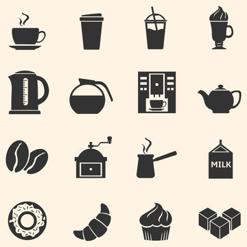 Vector Set of Coffee Icons. Icons for Coffee Shop.