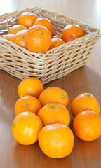 Basket with oranges