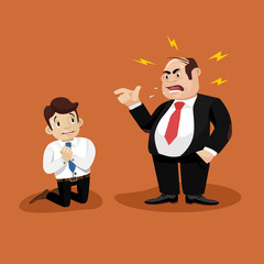 Boss screams on worker