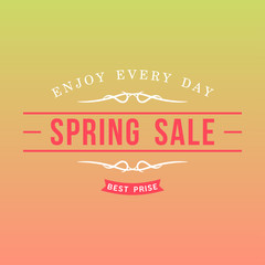 Vector illustration with template text spring sale