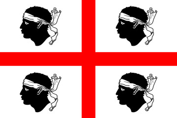 Flag of Sardinia - obrazy, fototapety, plakaty