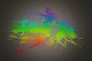 Colorful Paint Blends on Gray Gradient Background
