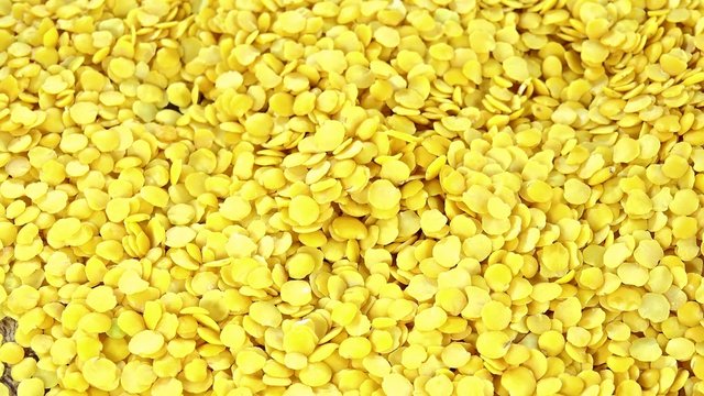 Portion of Yellow Lentils (not seamless loopable 4K UHD footage)