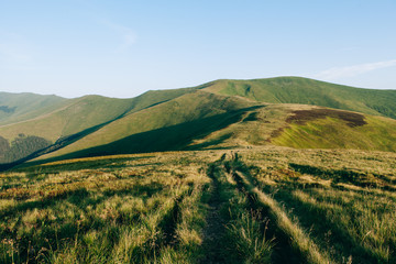 Mountain travel. Road.