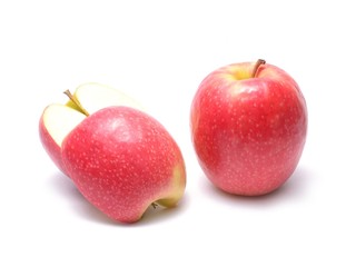 Sweet apple with slice isolated on white