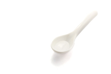 Plastic spoon isolated on white background.