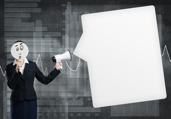 Businesswoman with megaphone