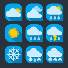 weather icon set flat
