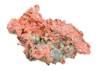 Obraz premium Native Copper Over White Background