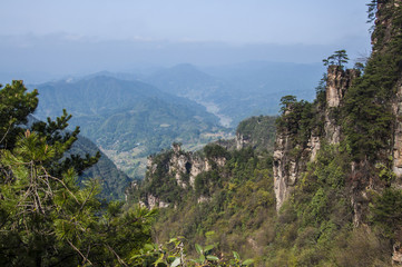 Fototapeta premium mountain view cable car china travel zhangjiajie concept