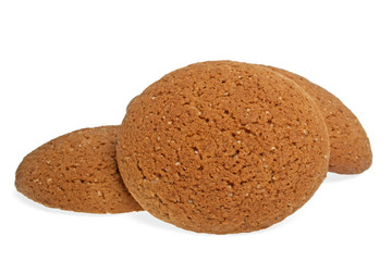 Oatmeal cookies on a white background