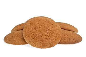 Oatmeal cookies on a white background