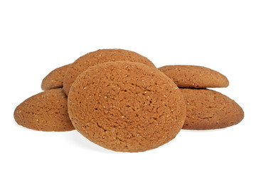 Oatmeal cookies on a white background