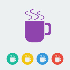 vector cup flat circle icon