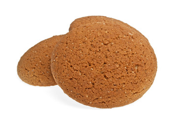 Oatmeal cookies on a white background