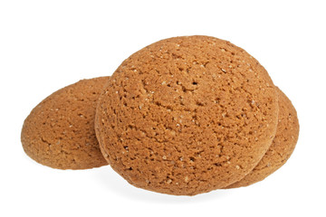 Oatmeal cookies on a white background