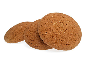 Oatmeal cookies on a white background