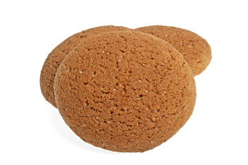 Oatmeal cookies on a white background