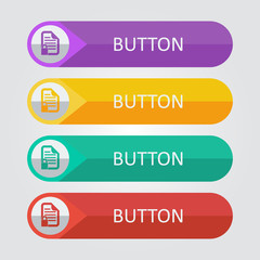 Vector flat buttons with document lock icon