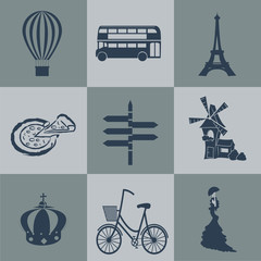 Vector europe flat black