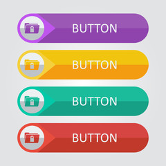 Vector flat buttons with folder lock icon