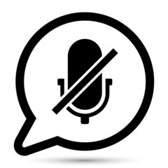 Vector bubble with microphone off icon
