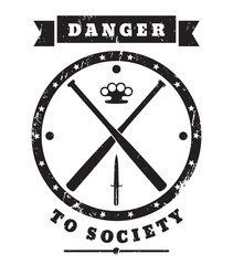 Danger to Society grunge sign vector illustration, eps10
