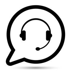 Vector bubble with folder support icon