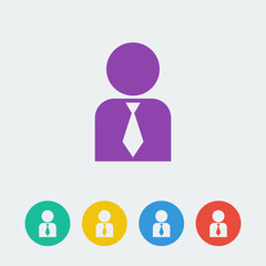 Vector user flat circle icon