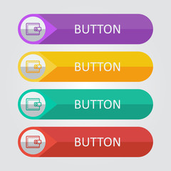 Vector flat buttons with wallet icon