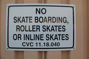 No Skate Boarding Sign