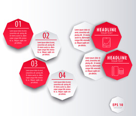 elements for presentations, infographics, business design in red