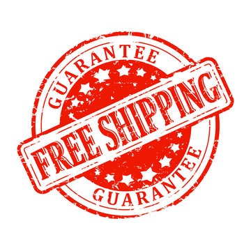Damaged Round Stamp Red - Free Shipping - guaranteed - vector